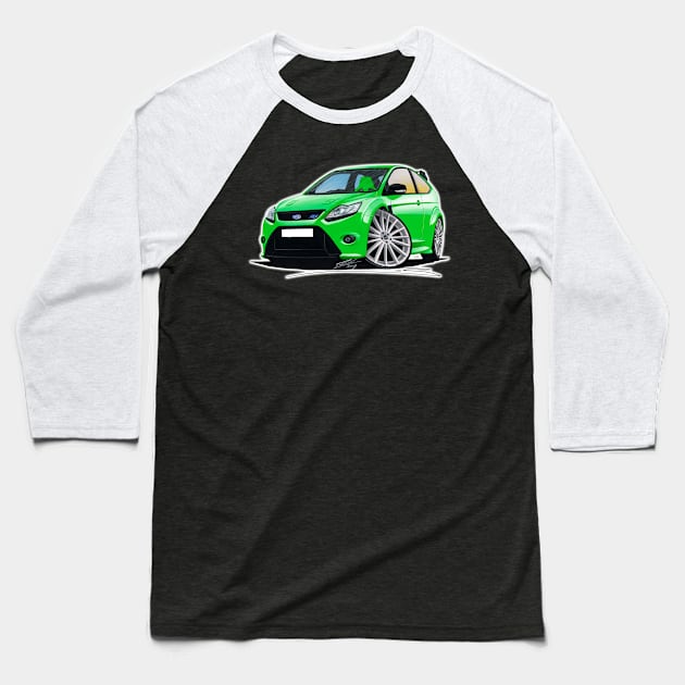 Ford Focus (Mk2) RS Green Caricature Car Art Baseball T-Shirt by y30man5